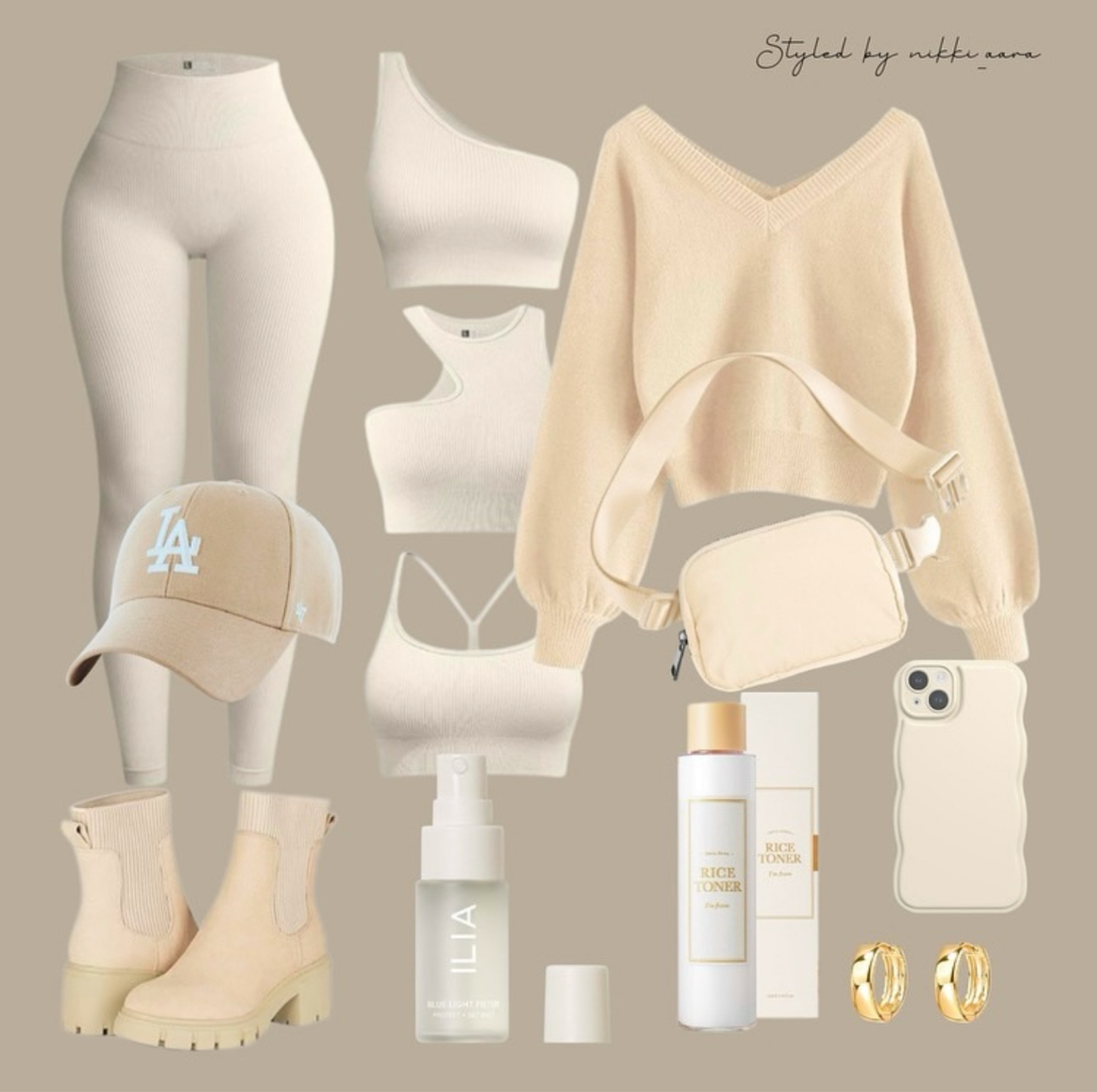 🍂❄️ Fall/Winter Sporty Chic Essentials in Cozy Neutrals! 🤎🤍
Level up your athleisure game this season with these must-have pieces in luxe beige and cream tones. Perfect for the active fashionista who loves comfort without compromising style! 👟👜
Pro Tips for Nailing the Sporty Chic Look:
1. Layer a plush cream sweater over a supportive beige sports bra for that cozy-meets-athletic vibe
2. Pair high-waisted leggings with chunky boots for an edgy, street-style twist
3. Accessorize with a chic cap and trendy belt bag for functionality and flair
4. Don't forget your skincare essentials – glowing skin is always in! ✨
Mix and match these versatile pieces for endless outfit possibilities:
• Athleisure 
• Minimalist chic
• Scandinavian style
• Normcore
• Off-duty model
• Effortless cool
Remember: Neutral tones are timeless and easy to style. Elevate your look with textures and layering for that perfect balance of comfort and sophistication.
What's your go-to sporty chic outfit? Share in the comments! 👇
Scroll down to SHOP and FOLLOW for more 🫶

#LTKwinter #LTKfitness #LTKautumn