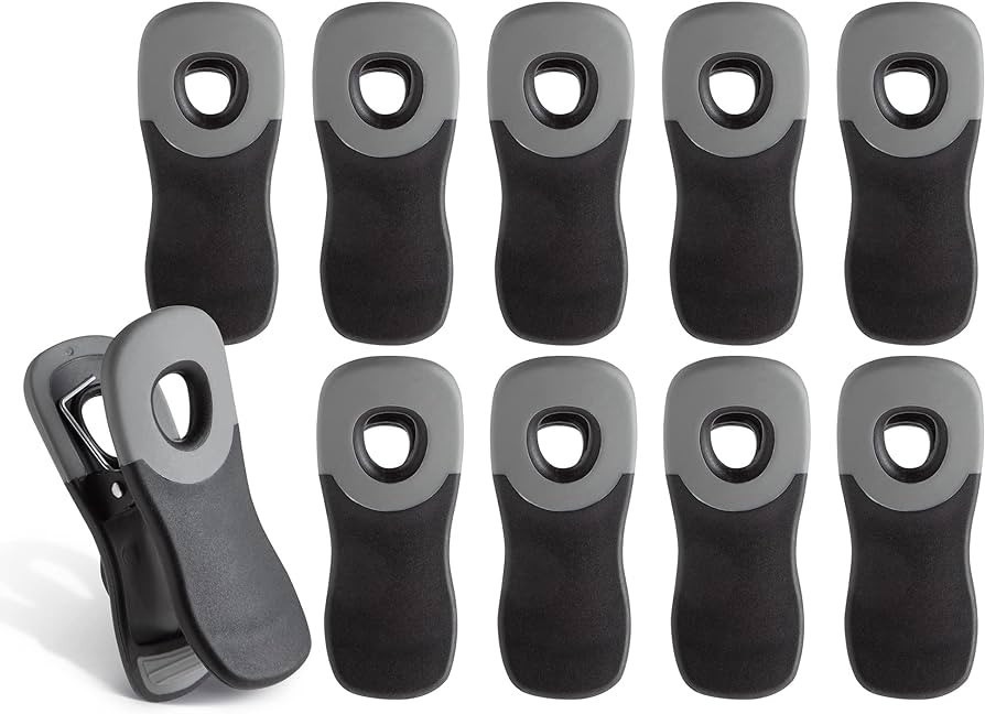 COOK WITH COLOR Set of 10 Chip Bag Clips with Magnet- Rubber Bag Clip with Airtight Seal, Kitchen... | Amazon (US)