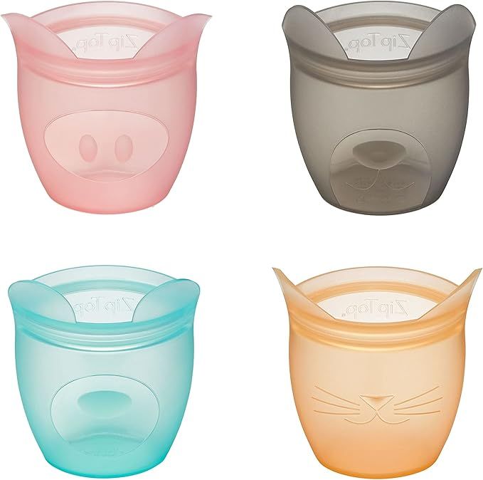 Zip Top Reusable 100% Silicone Baby + Kid Snack Containers- The only containers That Stand up, St... | Amazon (US)