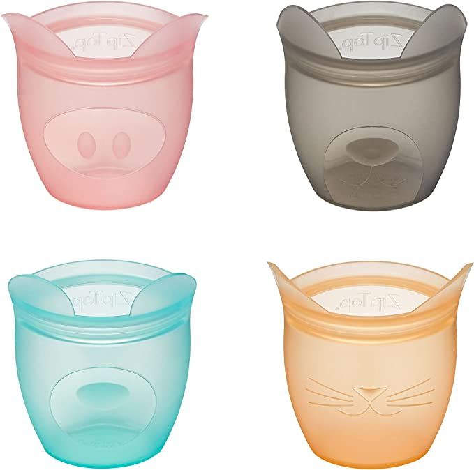 Zip Top Reusable 100% Silicone Baby + Kid Snack Containers- The only containers That Stand up, St... | Amazon (US)