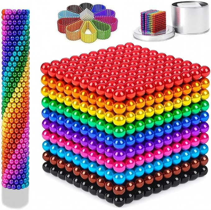Magnetic Ball 1000pcs 3MM, Magnet Beads Putty Toy Fidget Building Desk Toy for Stress Relief Desk... | Amazon (US)