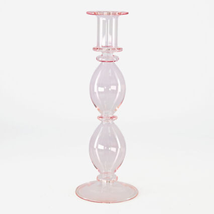 Clear Olympia Glass Candle Holder 24x9cm | TK Maxx