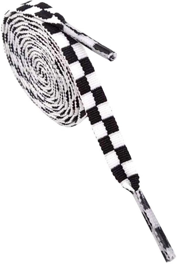 Goodlace Two-color Checkered Flat Shoelaces Plaid Shoe Lace for Casual Shoes 47In / 55In | Amazon (US)