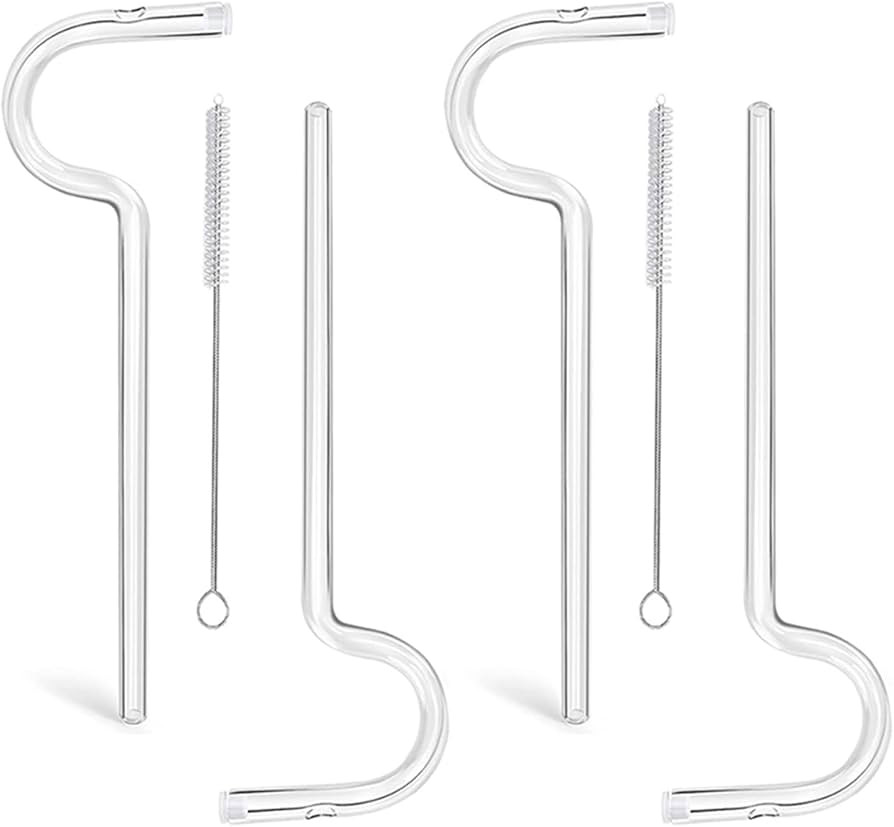 Anti Wrinkle Straw, Reusable Long Anti Wrinkle Glass Drinking Flute Straw for Engaging Lips Horiz... | Amazon (US)