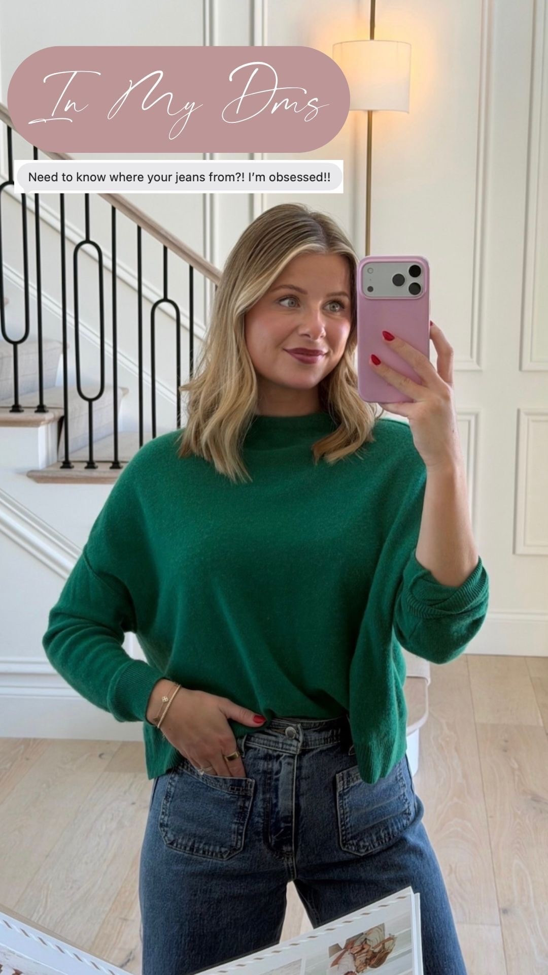 Sweater: size small
Target wide leg denim jeans! Fits tts. Stretchy & looks like anthro 

#LTKstyletip #LTKfindsunder100 #LTKover40