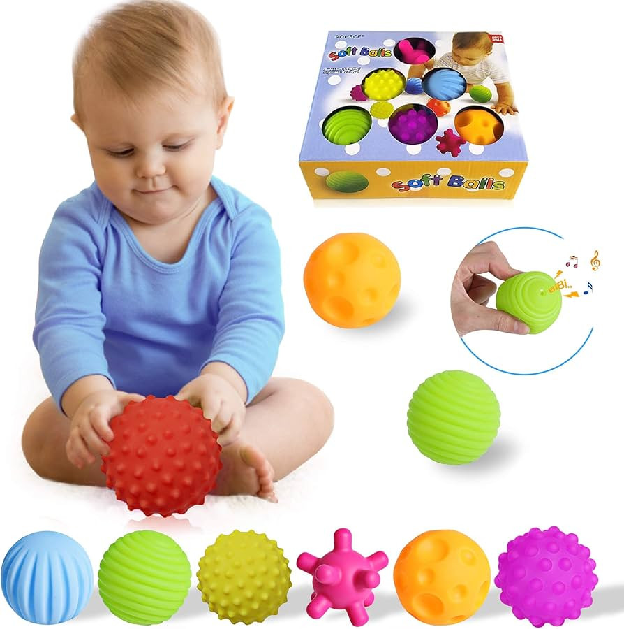 Sensory Ball for Babies 6 to 12 Months, Baby Balls for Toddlers 1-3 Massage Stress Relief, Text... | Amazon (US)