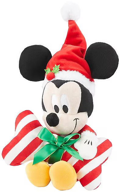 Disney Holiday Mickey Mouse with Candy Cane Plush Squeaky Dog Toy, 2 count | Chewy.com