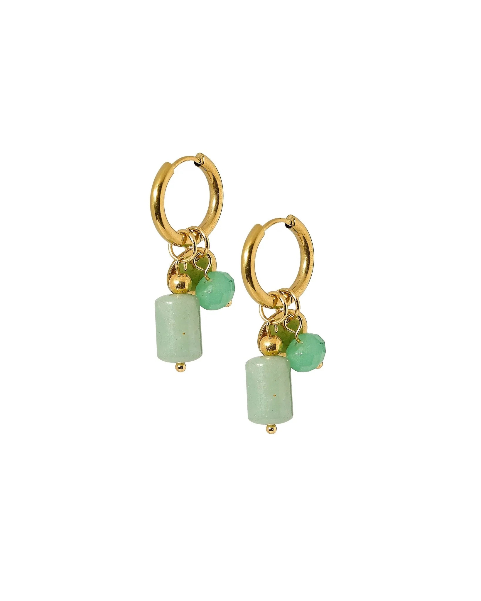 Huggie Charm Earrings - Evergreen | LINNY CO LLC