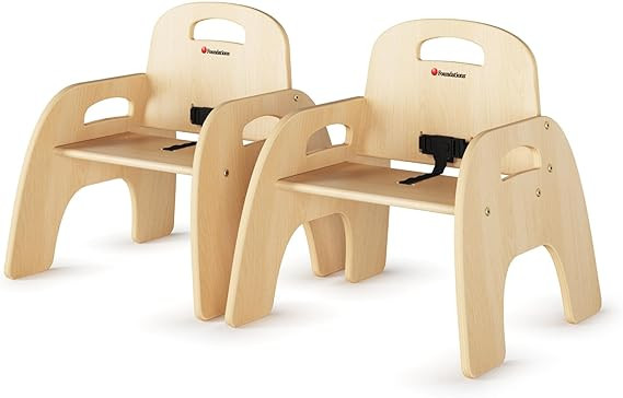 Foundations Simple Sitter Low Wood Feeding Chairs Multipack, Wide No-Tip Base, Adjustable Safety ... | Amazon (US)