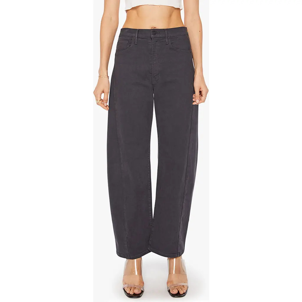 MOTHER The Half Pipe Flood High Waist Barrel Jeans in Faded Black at Nordstrom Rack, Size 33 | Nordstrom Rack