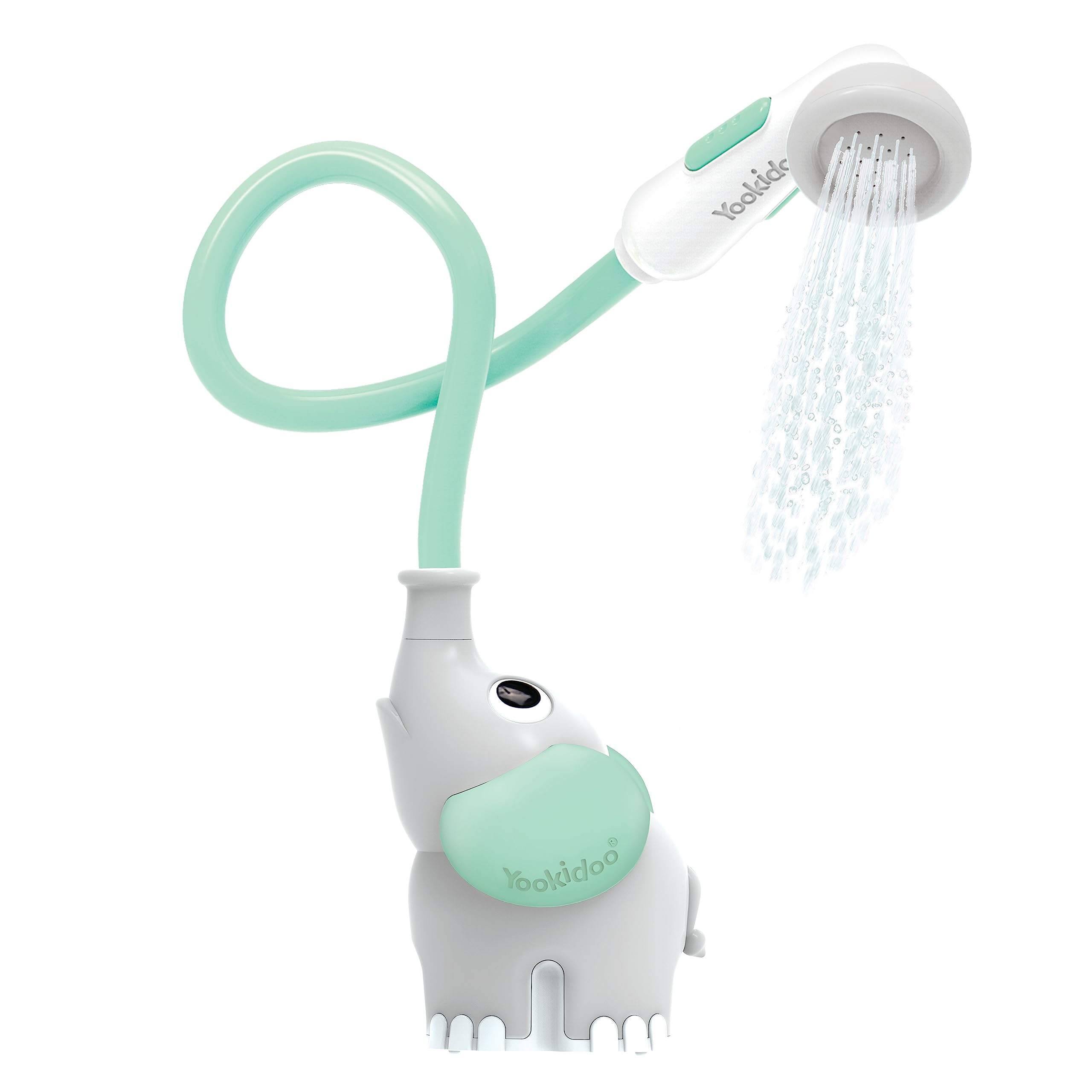 Yookidoo Baby Bath Shower Head - Elephant Water Pump with Trunk Spout Rinser - Control Water Flow... | Amazon (US)