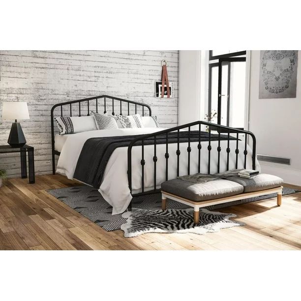 Novogratz Bushwick Metal Bed, Full, Black - Walmart.com | Walmart (US)