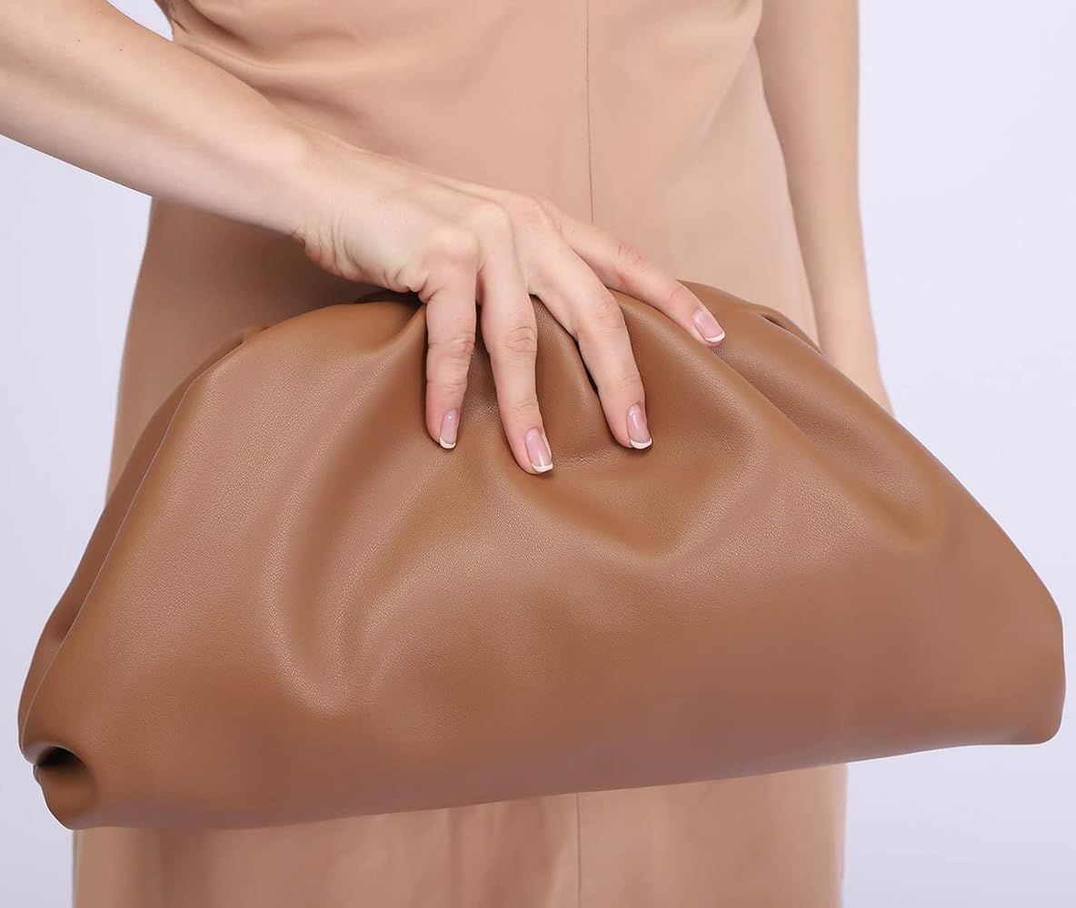 Women Dumpling Bag Cloud Clutch Purse with Ruched Detail | Amazon (US)