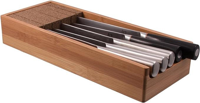 Knifedock - In-drawer Kitchen Knife Storage - The Cork Composite Material Never Dulls Your Blades... | Amazon (US)
