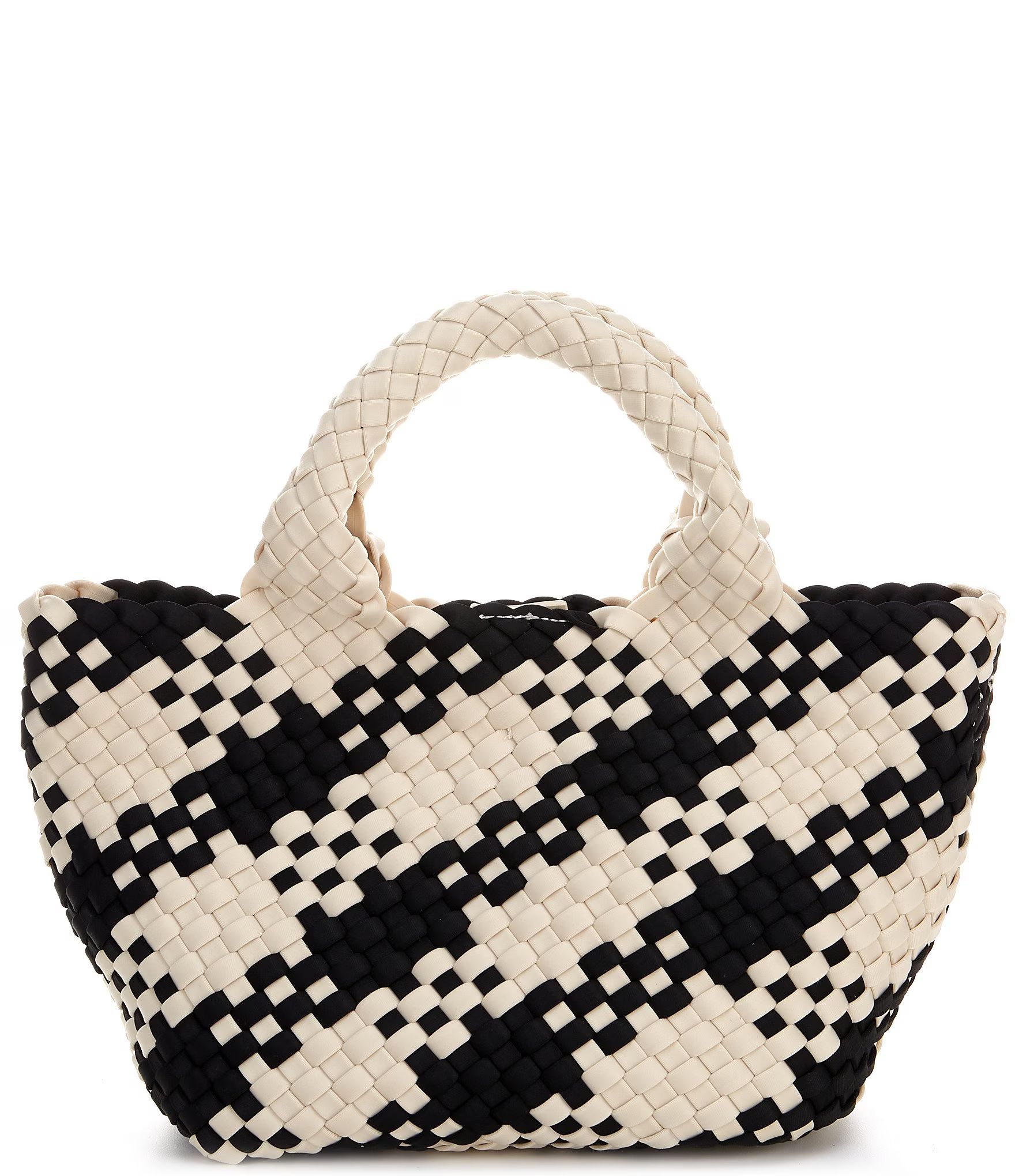 Small Woven Checkered Neoprene Tote Bag | Dillard's