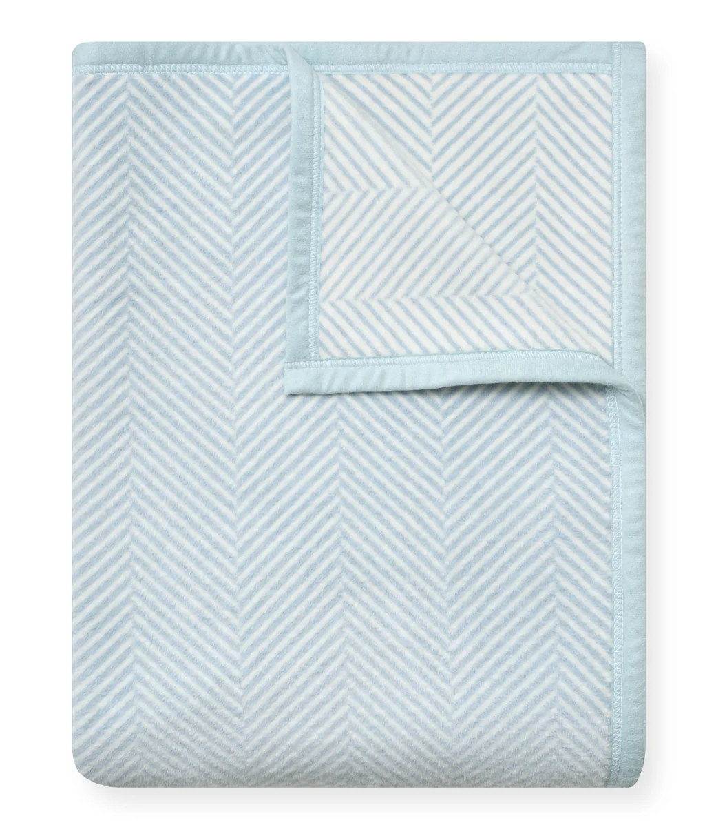 Harborview Herringbone Sky Throw Blanket | ChappyWrap | ChappyWrap