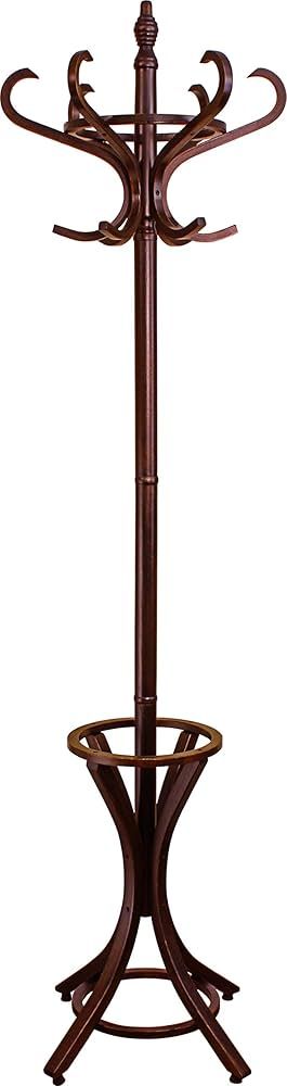 Headbourne 8000E Floor Standing Hat and Coat Rack with Umbrella Stand, Wood with Dark Brown Paint... | Amazon (US)