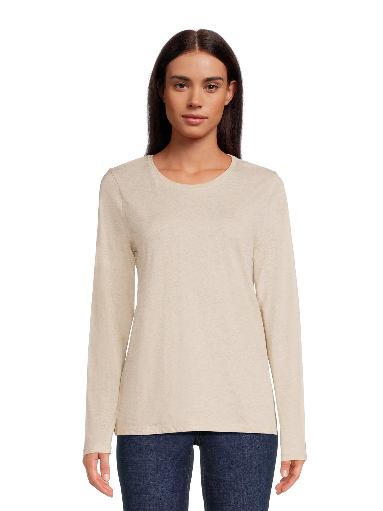 Time and Tru Women's Long Sleeve T-Shirt, Sizes S-XXXL | Walmart (US)