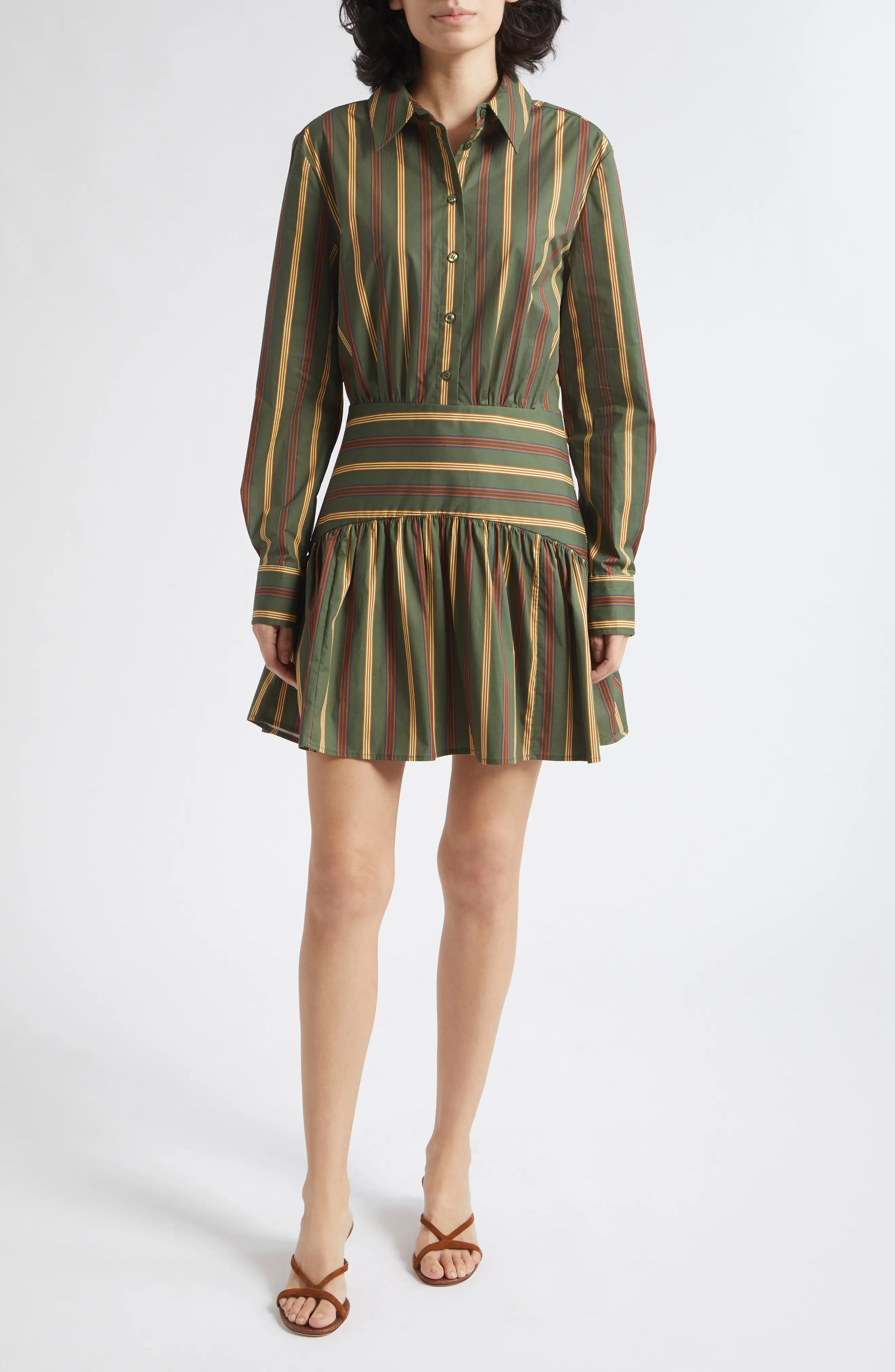 Rocco Stripe Long Sleeve Mini Shirtdress (Women) | Nordstrom | Nordstrom