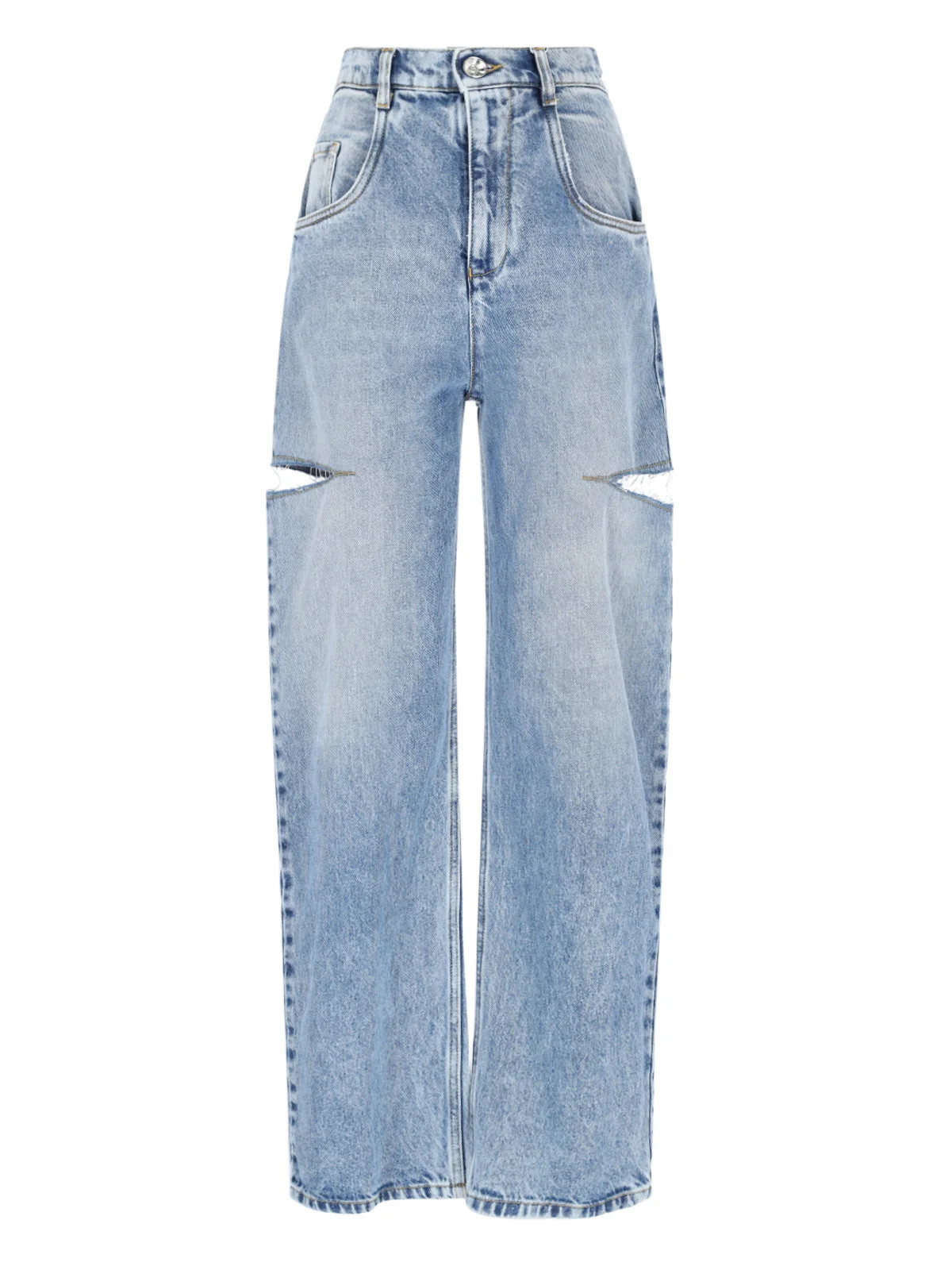 Maison Margiela Mid-Rise Cut-Out Detailed Jeans | Cettire Global