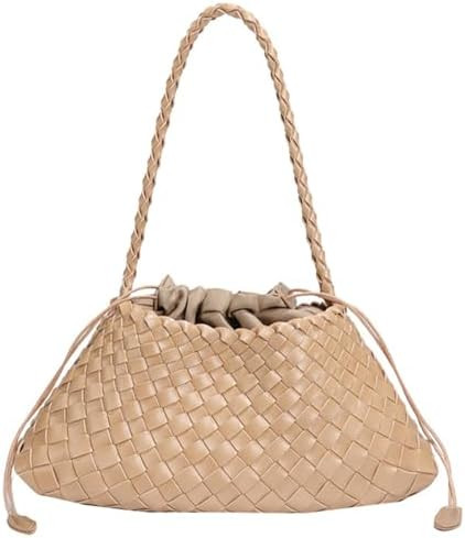 Woven Hobo Bags for Women Suede Woven Tote Bag Trendy Bucket Purse Underarm Shoulder Bag Vintage ... | Amazon (US)