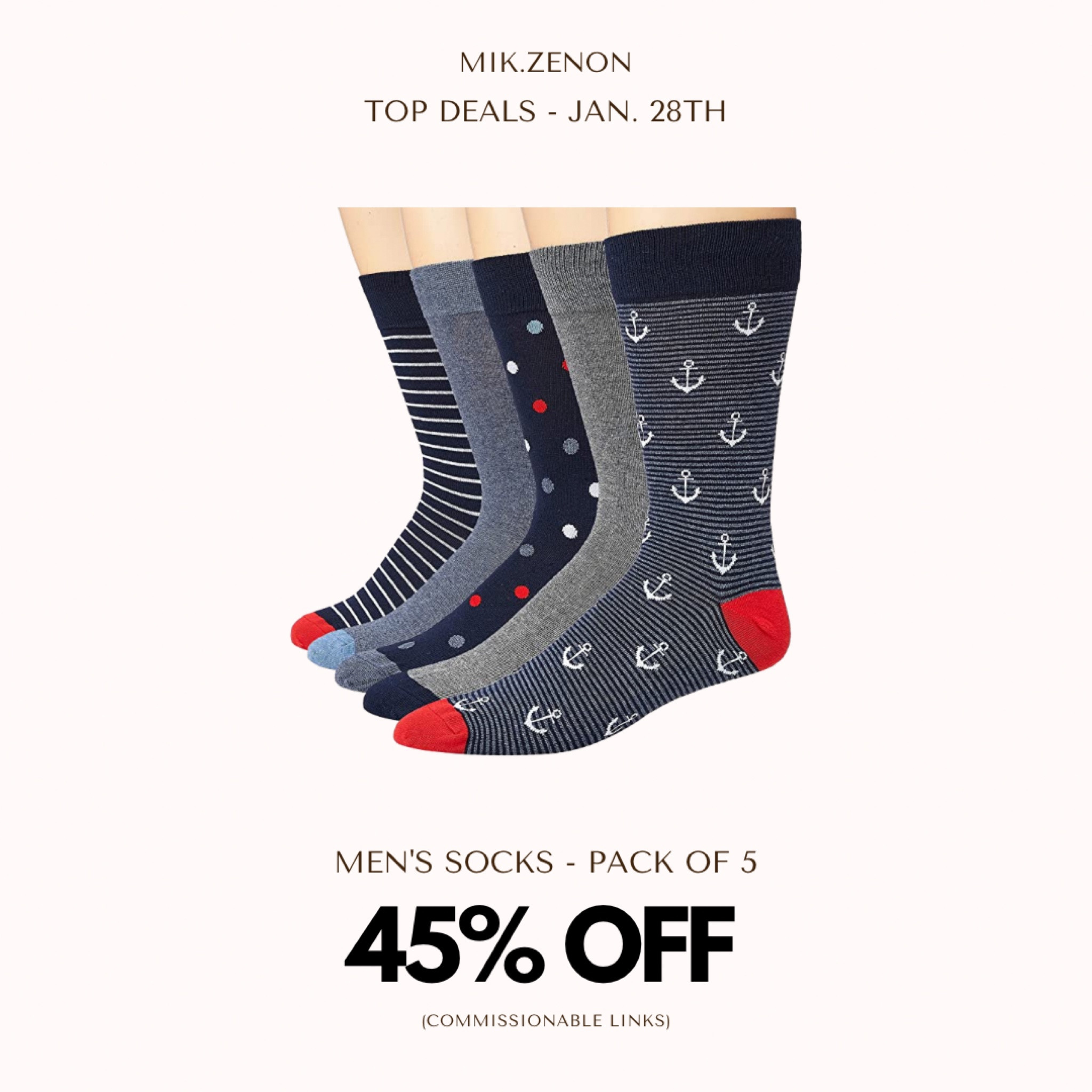Sale Alert! 45% off this 5 pack of men’s patterned socks for various types of occasions. 

#LTKsalealert #LTKunder50 #LTKmens