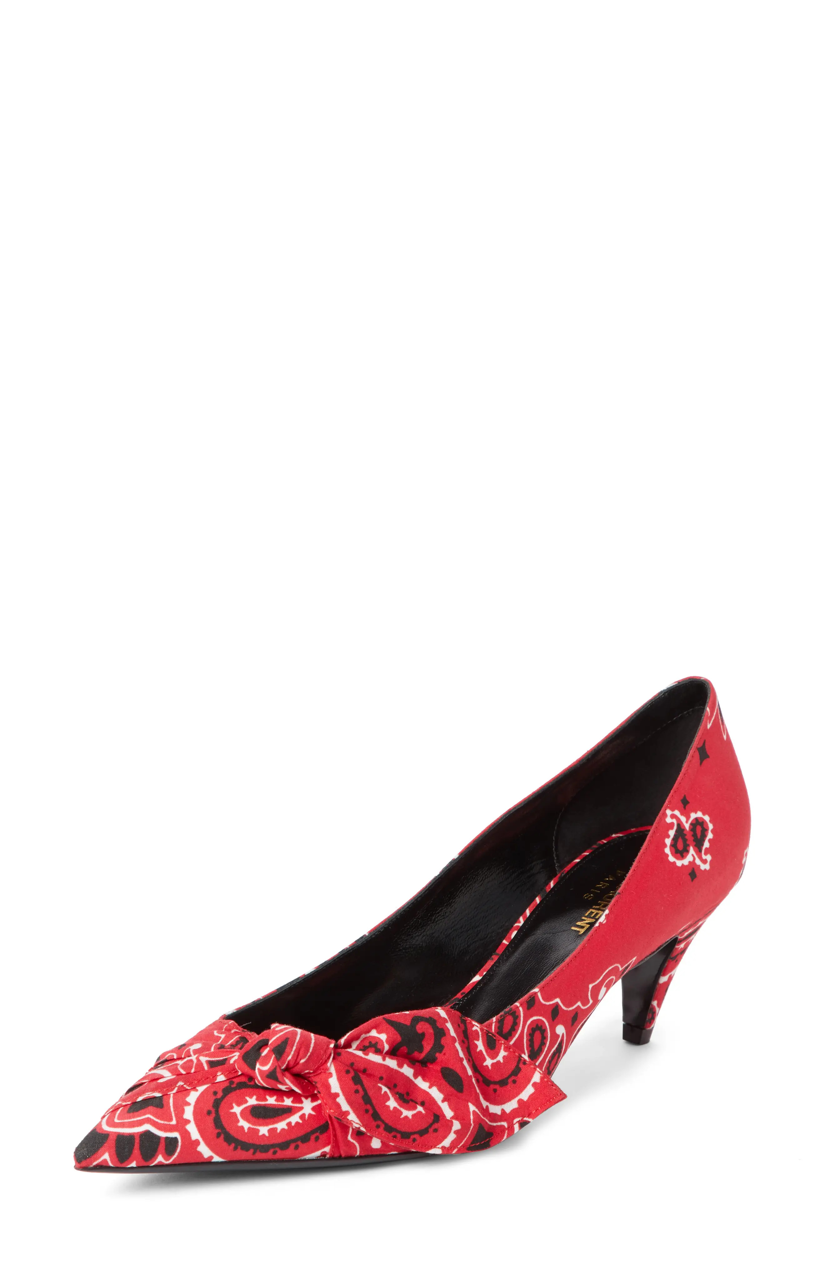 Women's Saint Laurent Bandana Pump, Size 5.5US / 35.5EU - Red | Nordstrom