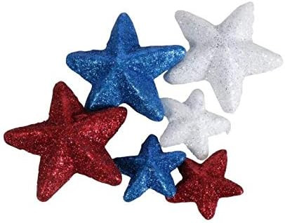 Patriotic Foam Glitter Stars 20-ct Table Scatters (Bonus Exclusive Stolni Ukras) Red White Blue F... | Amazon (US)
