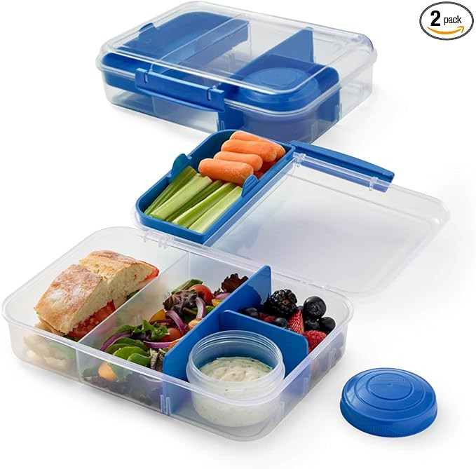 Rubbermaid Pack & Go 1.48 L Bento Create, 2-Pack, Meal Prep Containers with Compartments and Divi... | Amazon (US)