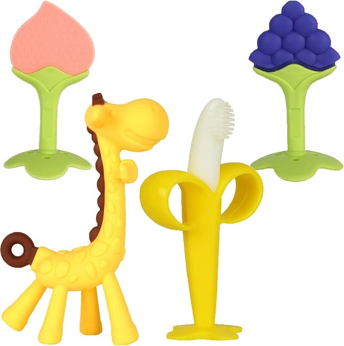Baby Teething Toys 3-6 Months, Baby Chew Teether Freezer BPA Free, Babies Teething Relief for Inf... | Amazon (US)