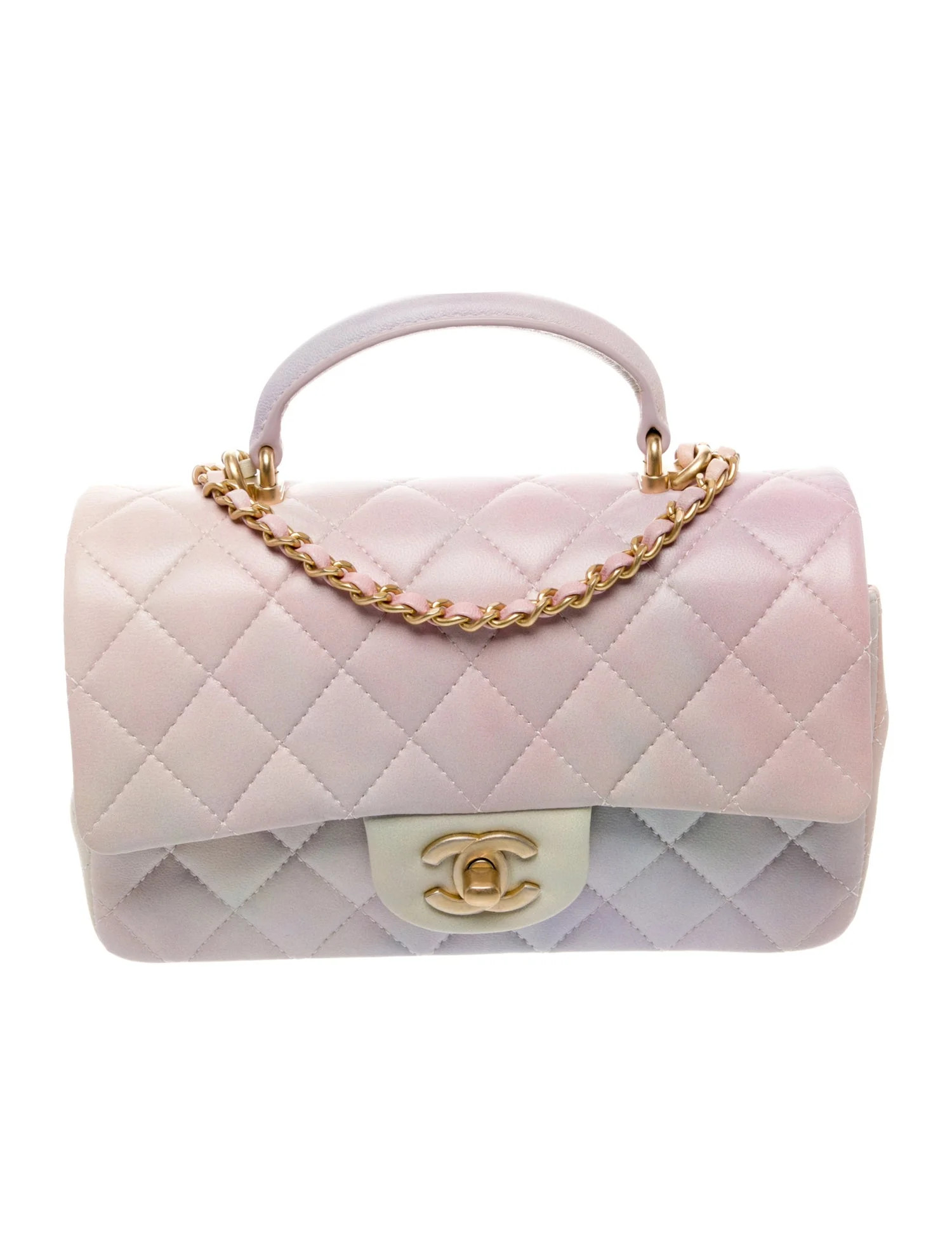 Chanel Ombre Rectangular Mini Top Handle Flap Bag - Pink Shoulder Bags, Handbags - CHA1335808 | T... | The RealReal