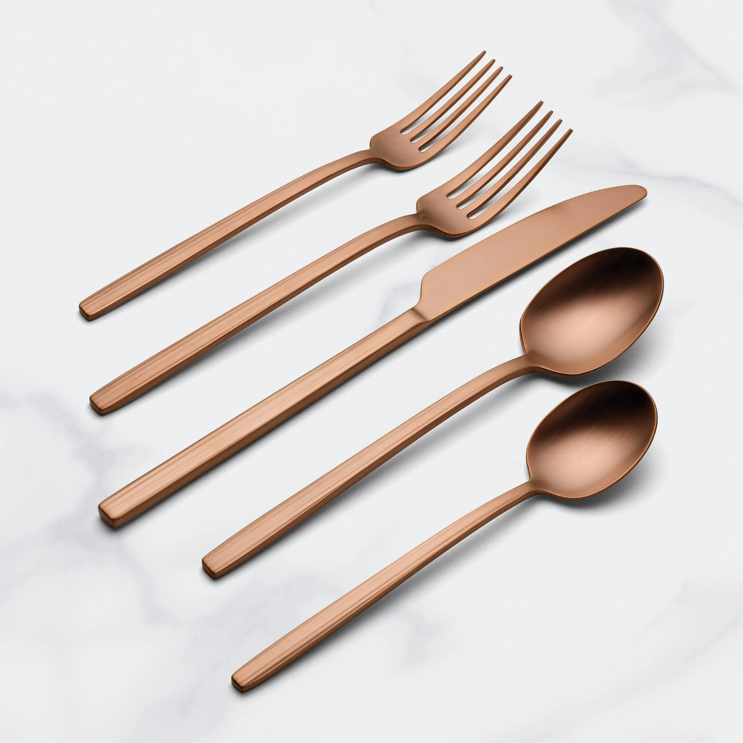 Dean Rose Gold Satin 20-Piece Flatware Set | Lenox