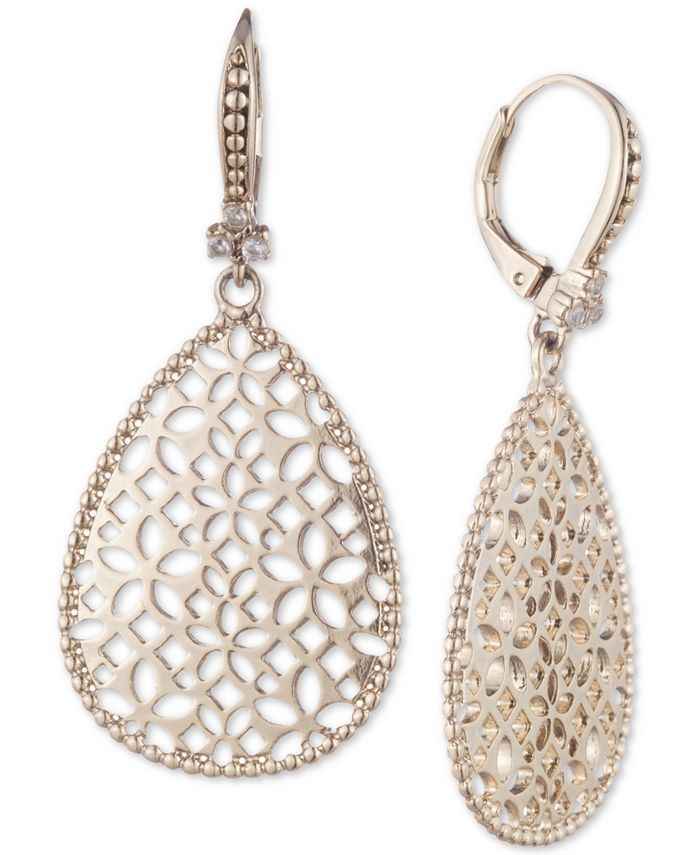 Marchesa Gold-Tone Filigree Drop Earrings  & Reviews - Earrings - Jewelry & Watches - Macy's | Macys (US)