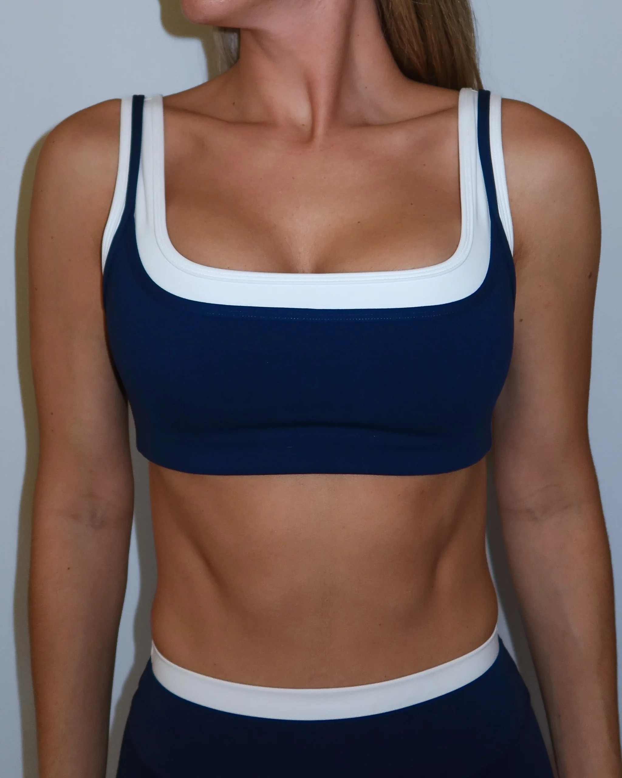 Double Layer Core Bra - Navy & White | Liaison the Label