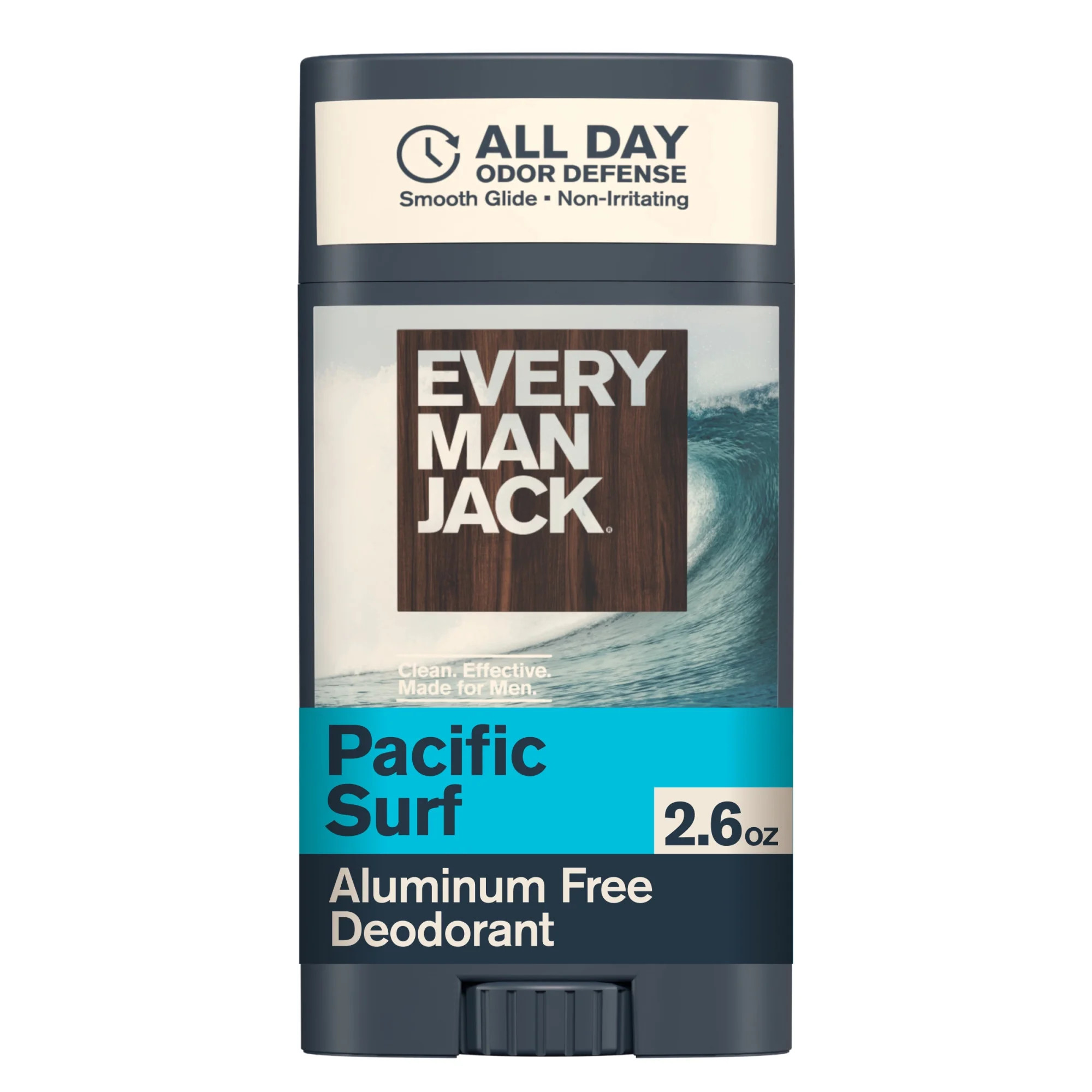 Every Man Jack Men's Deodorant - 48-Hour Odor Defense Blend - Aluminum Free - Contains Postbiotics, Tapioca Starch & Oat Powder - Pacific Surf Scent - 2.6 oz - Walmart.com | Walmart (US)