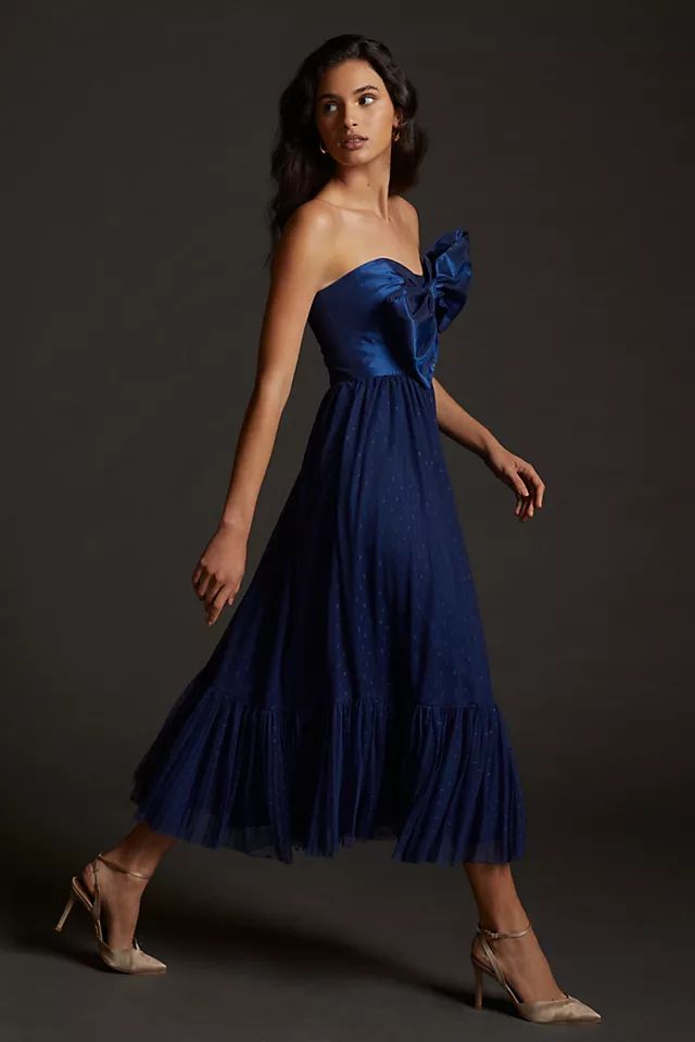 Tulle Bow-Tie Midi Dress | Anthropologie (US)