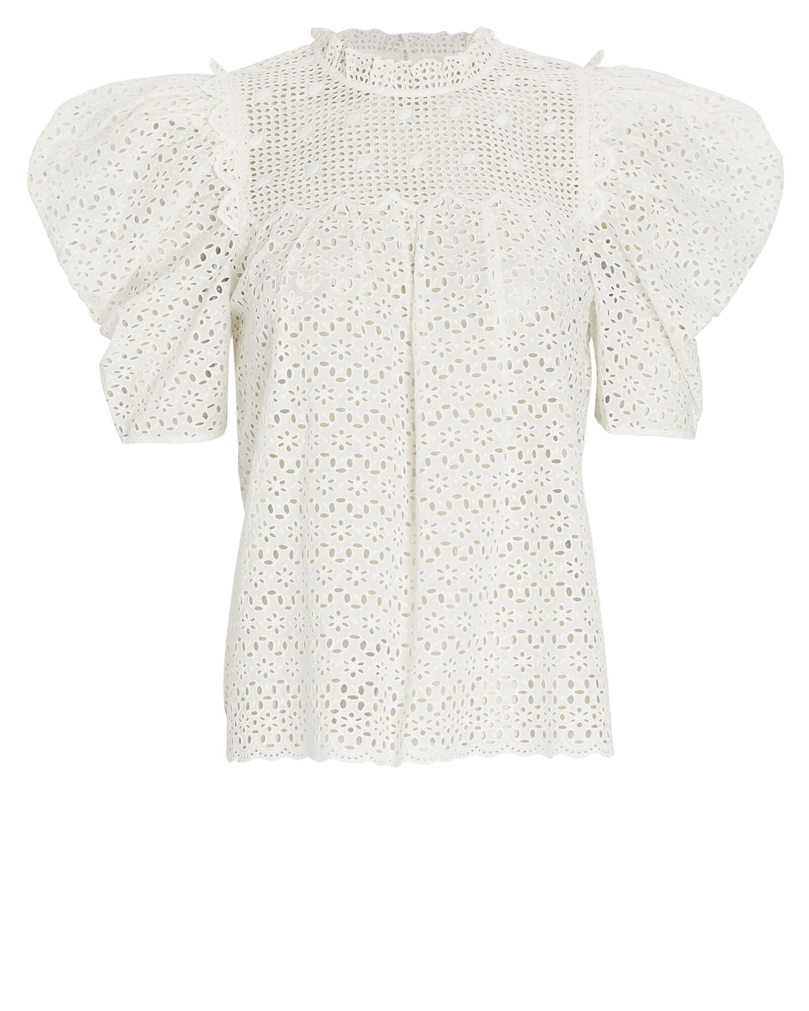 Mae Puff Sleeve Eyelet Top | INTERMIX