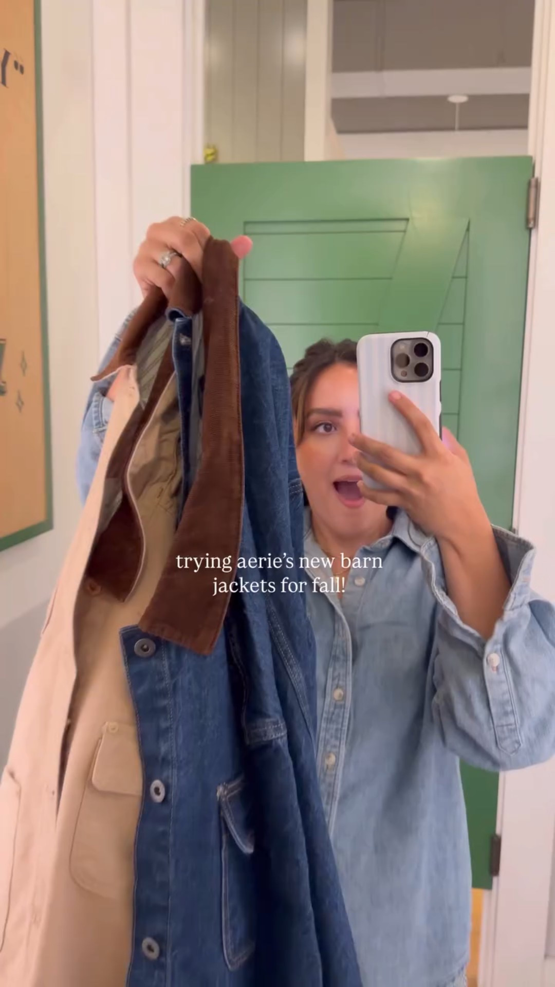 The aerie denim barn jackets are that good!!

I’m just under 5’3 & I’m in size small 

#aerie #barnjacket

#LTKSeasonal #LTKFindsUnder50 #LTKStyleTip