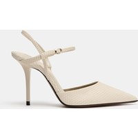 Zara - Embossed Slingback Shoes - Ecru White - 3 - Woman | Zara UK