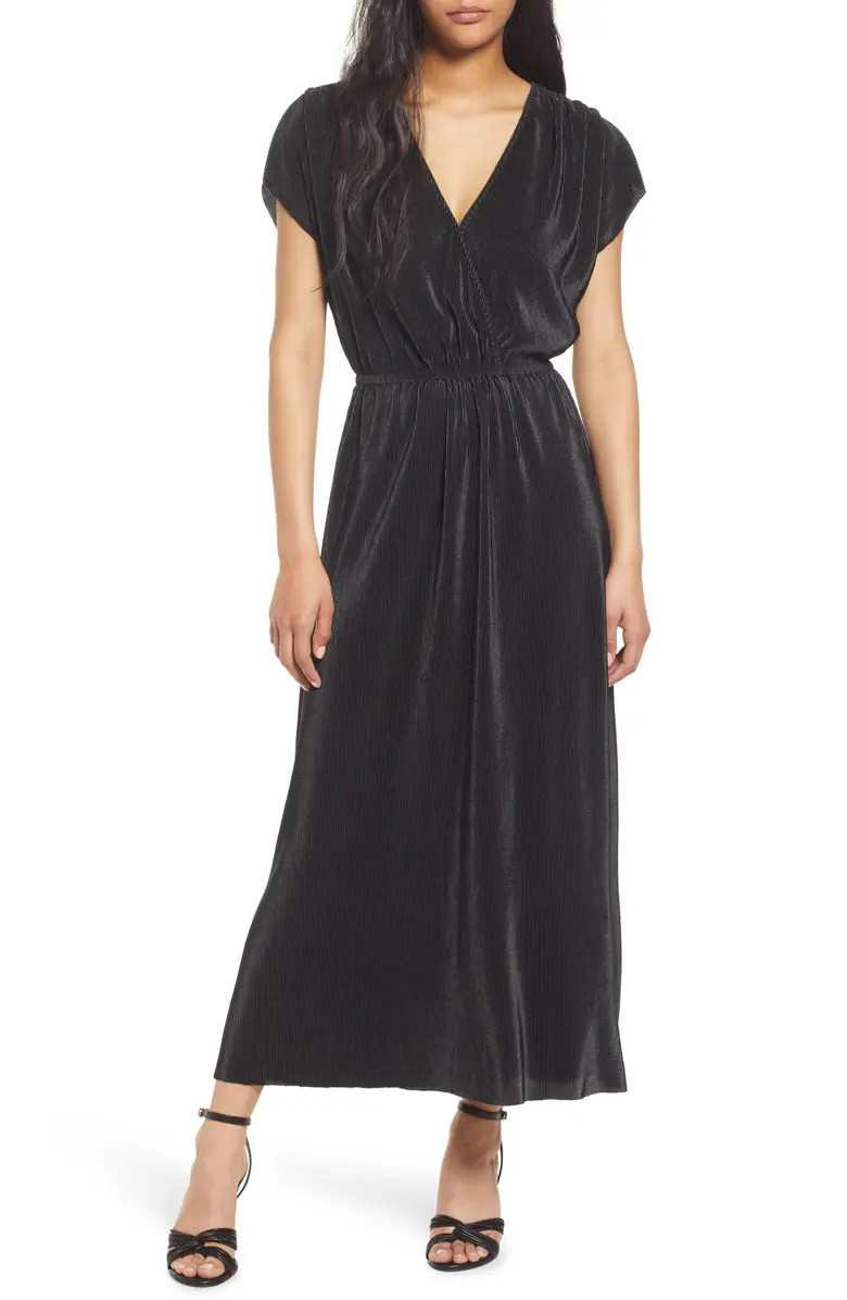 Plissé Pleated Surplice Dress | Nordstrom