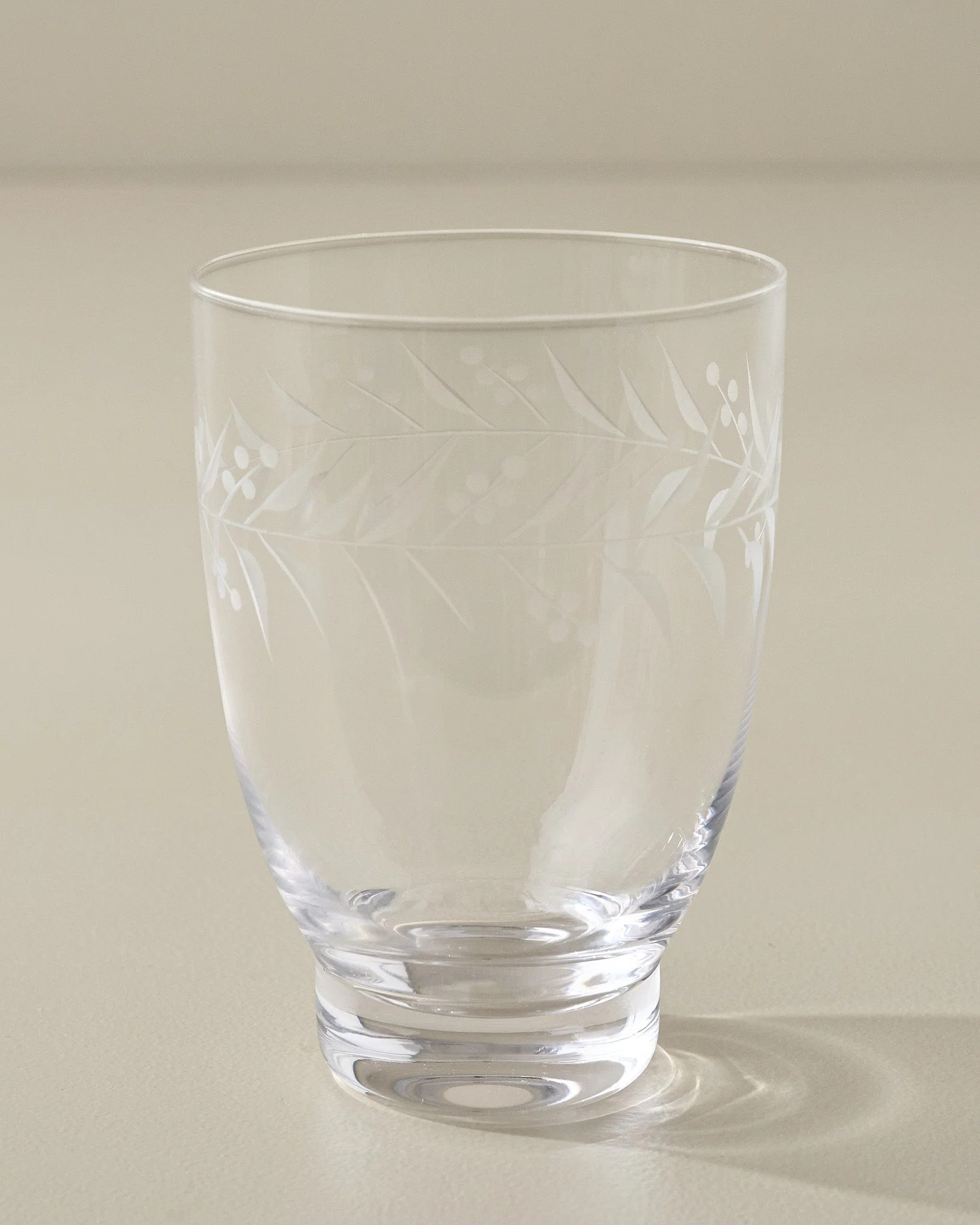 Vintage-Inspired Etched Glass Tumbler | Magnolia