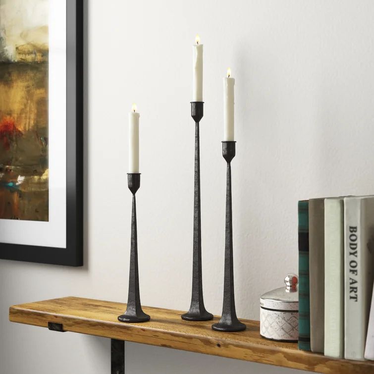 Olivarez 3 Piece Iron Tabletop Candlestick Set | Wayfair North America
