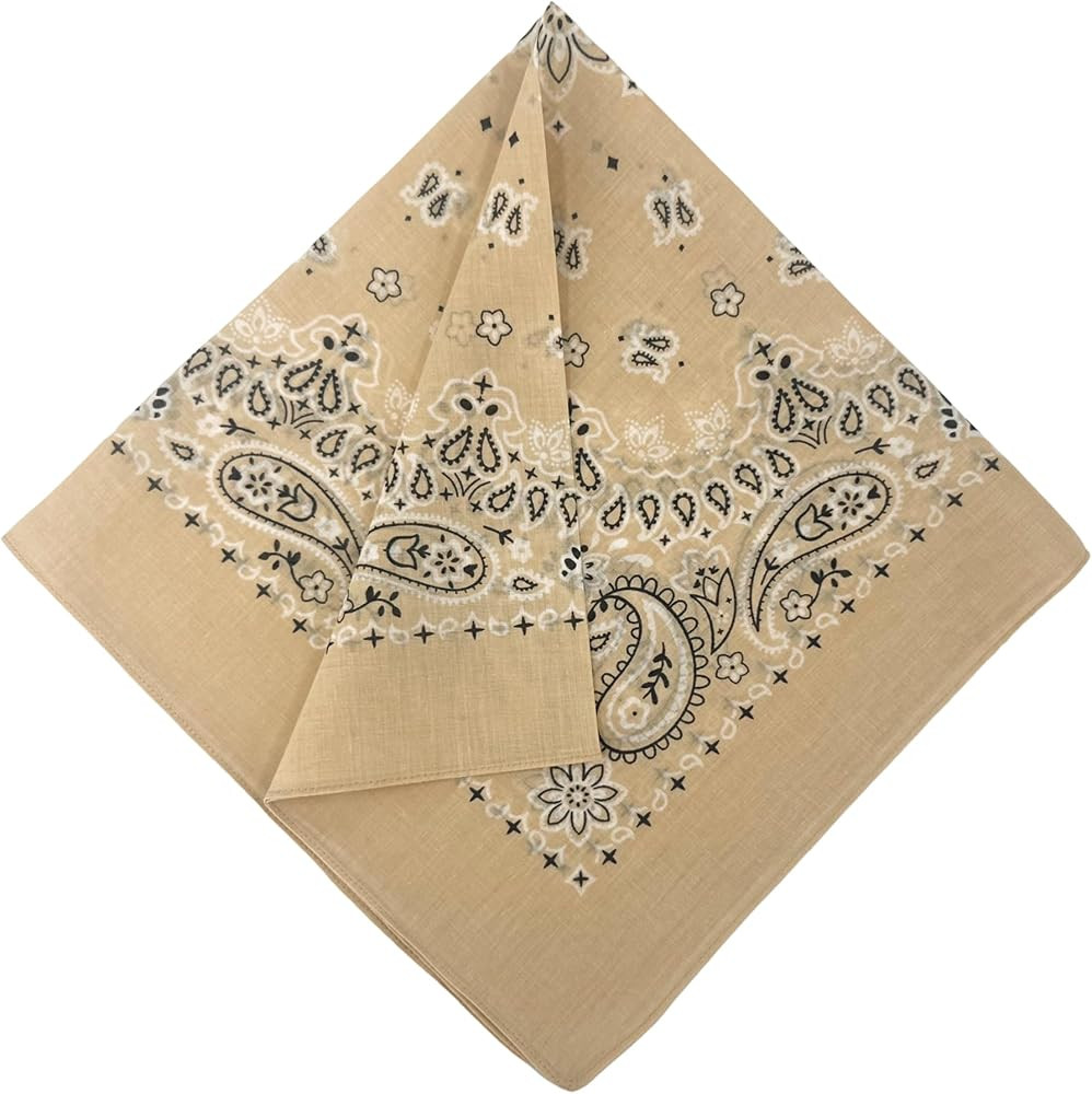 Single Pack Bandanas 60s Premium Cotton Soft Thin Handfeel Large Handkerchief for Men and Women | Amazon (US)