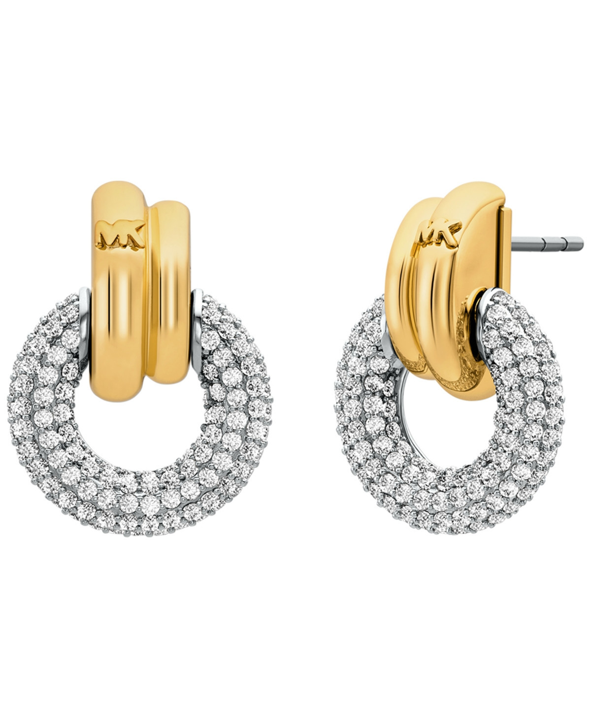 Michael Kors Two Tone Pave Torus Drop Earrings - Two Tone | Macy's