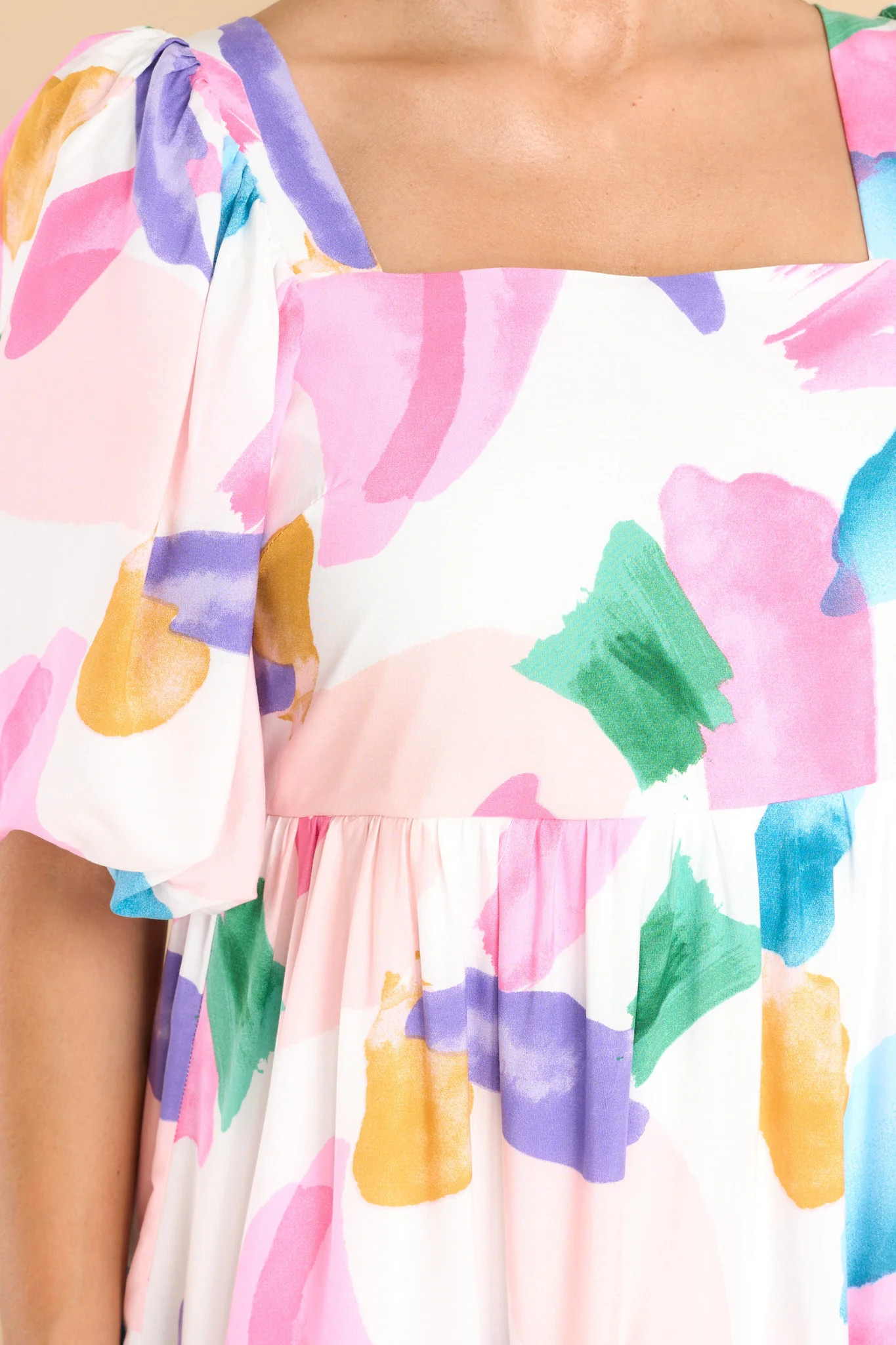 Tell My Heart Pink Multi Print Midi Dress | Red Dress 