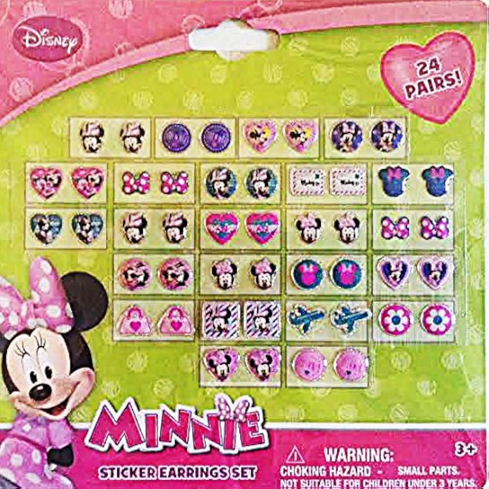 Minnie Mouse Sticker Earrings Set (24 Pairs) | Amazon (US)
