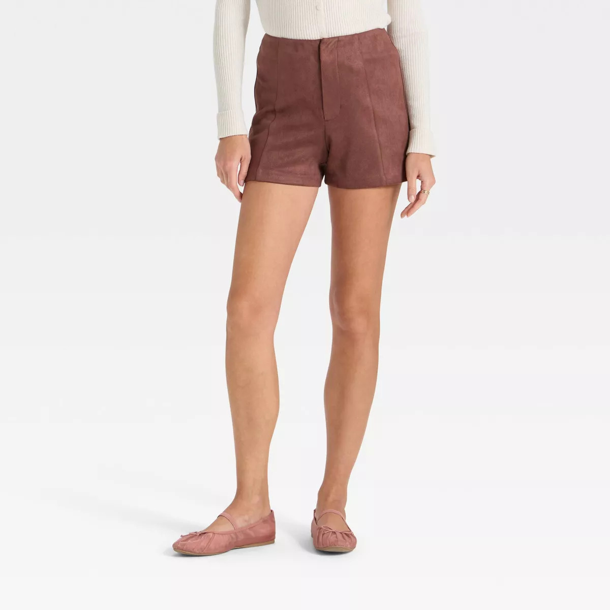 Women's Faux Suede Shorts - A New Day™ Brown | Target