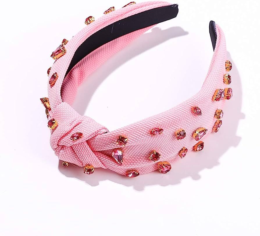 FEDANS Rhinestone Crystal Knotted Women Headband Luxury Jeweled Embellished Top Hairband Fashion ... | Amazon (US)