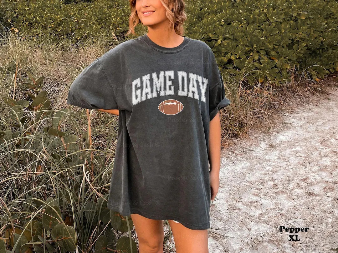 Game Day Shirt Football Fan Shirt Oversized Sports Tee Vintage - Etsy | Etsy (US)