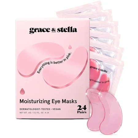 Grace & Stella Under Eye Masks Pink Hydrating Gel Patches Pink, 24 Pairs | Walmart (US)